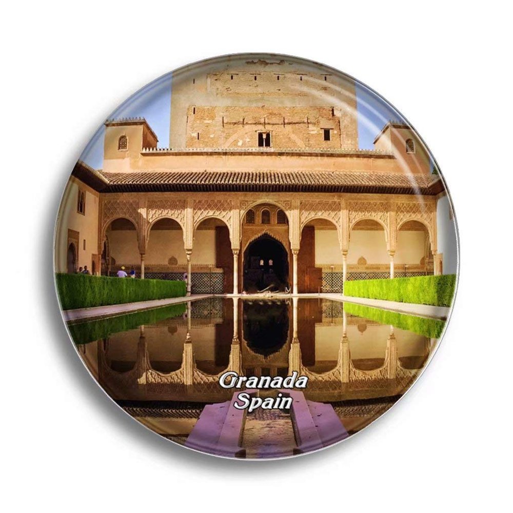Fridge Magnet Spain Alhambra Granada Glass Magnets for Refrigerator Souvenirs Cute Crystal Magnet Decor for Whiteboard Office Home Gift