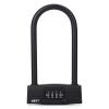 NBYT U Bike Lock - Heavy Duty Combination Lock for Motorcycle Wheel, Office Door, Fence & Gate - Resettable, Long Combination U-Lock in Black - Steel/Zinc/PVC Construction - 8.8 x 4.7 x 1.1 Inches view 2