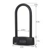 NBYT U Bike Lock - Heavy Duty Combination Lock for Motorcycle Wheel, Office Door, Fence & Gate - Resettable, Long Combination U-Lock in Black - Steel/Zinc/PVC Construction - 8.8 x 4.7 x 1.1 Inches view 3