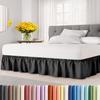 Wrap Around Dust Ruffle Bed Skirt - Black - Twin/Twin XL Size Beds with 24 Inch Drop - Easy Fit Elastic Strap - Adjustable Pleated Bedskirt w/Brushed Fabric - Wrinkle Free - Women, Men, Kids & Teens view 1