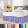 Wrap Around Dust Ruffle Bed Skirt - Lavender - Twin/Twin XL Size Beds with 15 Inch Drop - Easy Fit Elastic Strap- Adjustable Pleated Bedskirt w/Brushed Fabric Wrinkle Free - Women, Men, Kids & Teens view 1
