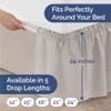 Wrap Around Dust Ruffle Bed Skirt - Light Grey - Twin/Twin XL Size Beds with 24 Inch Drop - Elastic Strap - Adjustable Pleated Bedskirt with Brushed Fabric and Wrinkle Free - Women, Men, Kids & Teens view 4