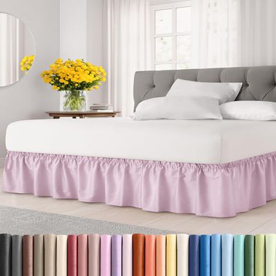 Wrap Around Dust Ruffle Bed Skirt - College Dorm Room - Twin/Twin XL