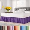 Wrap Around Dust Ruffle Bed Skirt - Purple - Twin/Twin XL Size Beds with 18 Inch Drop - Easy Fit Elastic Strap - Adjustable Pleated Bedskirt w/Brushed Fabric - Wrinkle Free - Women, Men, Kids & Teens view 1