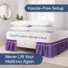 Wrap Around Dust Ruffle Bed Skirt - Purple - Twin/Twin XL Size Beds with 18 Inch Drop - Easy Fit Elastic Strap - Adjustable Pleated Bedskirt w/Brushed Fabric - Wrinkle Free - Women, Men, Kids & Teens view 2