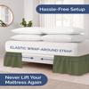 Wrap Around Dust Ruffle Bed Skirt for College Dorm - Sage Green - Twin/Twin XL Size Beds w/ 18 Inch Drop - Elastic Strap & Adjustable Pleated Bedskirt - Wrinkle Free - for Women, Men, Kids and Teens view 2