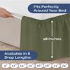 Wrap Around Dust Ruffle Bed Skirt for College Dorm - Sage Green - Twin/Twin XL Size Beds w/ 18 Inch Drop - Elastic Strap & Adjustable Pleated Bedskirt - Wrinkle Free - for Women, Men, Kids and Teens view 4