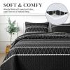 Andency Black King Size Quilt Set, 3 Pieces Boho Lightweight Soft Striped Bedspread for All Season (106"x96"), Printed Bohemian Microfiber Reversible Coverlet Comforter Sets view 3