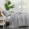 Andency California King Quilt Set Grey, 3 Pieces Boho Lightweight Soft Striped Cal King Bedspread for All Season (112"x104"), Gray Printed Bohemian Microfiber Reversible Coverlet Comforter Sets view 3