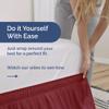 Wrap Around Dust Ruffle Bed Skirt - Burgundy - for Full Size Beds with 24 Inch Drop - Easy Fit Elastic Strap - Adjustable Pleated Bedskirt w/Brushed Fabric Wrinkle Free - for Women, Men, Kids & Teens view 3