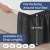 Wrap Around Dust Ruffle Bed Skirt - Black - for Full Size Beds with 12 Inch Drop - Easy Fit Elastic Strap - Adjustable Pleated Bedskirt w/Brushed Fabric - Wrinkle Free - for Women, Men, Kids & Teens view 4