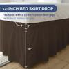 Wrap Around Dust Ruffle Bed Skirt - Brown - for Full Size Beds with 12 Inch Drop - Easy Fit Elastic Strap - Adjustable Pleated Bedskirt w/Brushed Fabric - Wrinkle Free - for Women, Men, Kids & Teens view 4