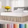 Wrap Around Dust Ruffle Bed Skirt - Cream - for Full Size Beds with 24 Inch Drop - Easy Fit Elastic Strap - Adjustable Pleated Bedskirt w/Brushed Fabric - Wrinkle Free - for Women, Men, Kids & Teens view 1