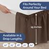 Wrap Around Dust Ruffle Bed Skirt - Brown - for Full Size Beds with 15 Inch Drop - Easy Fit Elastic Strap - Adjustable Pleated Bedskirt w/Brushed Fabric - Wrinkle Free - for Women, Men, Kids & Teens view 4