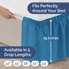 Wrap Around Dust Ruffle Bed Skirt - Denim Blue - for Full Size Beds with 15 Inch Drop - Elastic Strap - Adjustable Pleated Bedskirt with Brushed Fabric and Wrinkle Free - for Women, Men, Kids & Teens view 4
