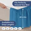 Wrap Around Dust Ruffle Bed Skirt - Denim Blue - for Full Size Beds with 18 Inch Drop - Elastic Strap - Adjustable Pleated Bedskirt with Brushed Fabric and Wrinkle Free - for Women, Men, Kids & Teens view 4