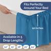Wrap Around Dust Ruffle Bed Skirt - Denim Blue - for Full Size Beds with 12 Inch Drop - Elastic Strap - Adjustable Pleated Bedskirt with Brushed Fabric and Wrinkle Free - for Women, Men, Kids & Teens view 4