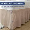 Wrap Around Dust Ruffle Bed Skirt - Cream - for Full Size Beds with 12 Inch Drop - Easy Fit Elastic Strap - Adjustable Pleated Bedskirt w/Brushed Fabric - Wrinkle Free - for Women, Men, Kids & Teens view 4