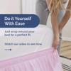 Wrap Around Dust Ruffle Bed Skirt - Light Pink - for Full Size Beds with 18 Inch Drop - Elastic Strap - Adjustable Pleated Bedskirt with Brushed Fabric and Wrinkle Free - for Women, Men, Kids & Teens view 3