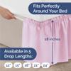 Wrap Around Dust Ruffle Bed Skirt - Light Pink - for Full Size Beds with 18 Inch Drop - Elastic Strap - Adjustable Pleated Bedskirt with Brushed Fabric and Wrinkle Free - for Women, Men, Kids & Teens view 4