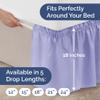 Wrap Around Dust Ruffle Bed Skirt - Lavender - for Full Size Beds with 18 Inch Drop - Easy Fit Elastic Strap - Adjustable Pleated Bedskirt w/Brushed Fabric Wrinkle Free - for Women, Men, Kids & Teens view 4