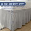 Wrap Around Dust Ruffle Bed Skirt - Light Grey - for Full Size Beds with 12 Inch Drop - Elastic Strap - Adjustable Pleated Bedskirt with Brushed Fabric and Wrinkle Free - for Women, Men, Kids & Teens view 4