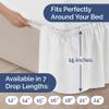 Wrap Around Dust Ruffle Bed Skirt - White - for Full Size Beds with 15 Inch Drop - Easy Fit Elastic Strap - Adjustable Pleated Bedskirt w/Brushed Fabric - Wrinkle Free - for Women, Men, Kids & Teens view 4