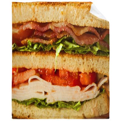 Bacon Sandwich Throw Blanket Flannel Fleece Air Conditioning Quilt Best Gift Lightweight Cozy Plush Blanket for Sofa Chair Bedroom M 60"x50" for Teens