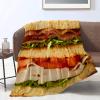 Bacon Sandwich Throw Blanket Flannel Fleece Air Conditioning Quilt Best Gift Lightweight Cozy Plush Blanket for Sofa Chair Bedroom M 60"x50" for Teens view 2