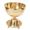 Tangerine Diya with Stand, Brass Traditional Oil Lamp for Pooja at Tamples, Home, Office & Hotel (Diameter- 8.5 inch) view 1