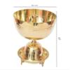 Tangerine Diya with Stand, Brass Traditional Oil Lamp for Pooja at Tamples, Home, Office & Hotel (Diameter- 8.5 inch) view 4