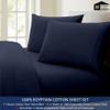 Femini Fashion Top Split-Head Queen Sheet Set for 28" Split Head Adjustable Bed, FlexTop 1000 Thread Count 100% Long Staple Egyptian Cotton, 28" Deep Pockets |Navy Blue, Split-Head Queen - 28| view 2