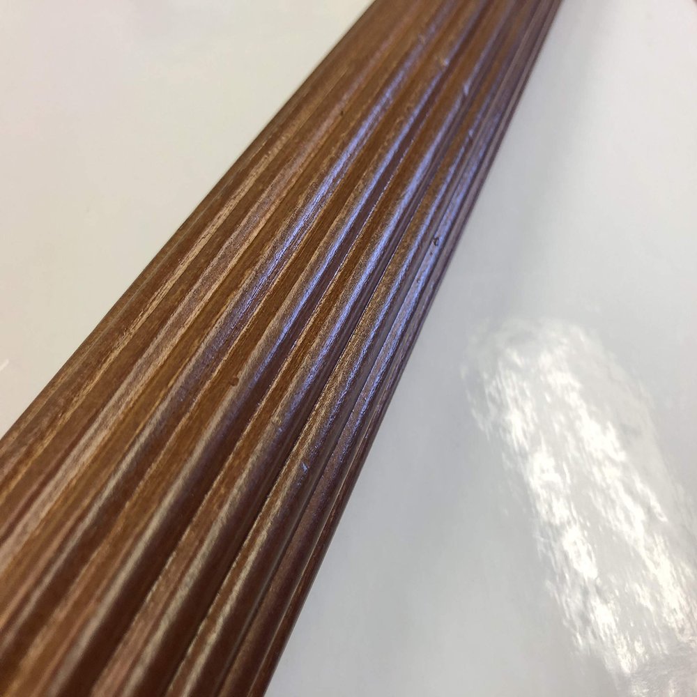 2 INCH Diameter Drapery Fluted Curtain Wood Rod 6 FT (Walnut)