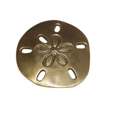 3-1/4" Brass Sand Dollar Paper Weight - Antique Vintage Style