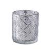 6 pcs 3" Silver Metallic Geometric Design Mercury Glass Votive Candle Holders Wedding Reception Events Centerpieces view 1