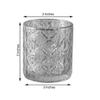 6 pcs 3" Silver Metallic Geometric Design Mercury Glass Votive Candle Holders Wedding Reception Events Centerpieces view 4