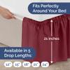 Wrap Around Dust Ruffle Bed Skirt - Burgundy - for King Size Beds with 21 Inch Drop - Easy Fit Elastic Strap - Adjustable Pleated Bedskirt w/Brushed Fabric Wrinkle Free - for Women, Men, Kids & Teens view 4