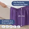Wrap Around Dust Ruffle Bed Skirt - Purple - for King Size Beds with 18 Inch Drop - Easy Fit Elastic Strap - Adjustable Pleated Bedskirt w/Brushed Fabric - Wrinkle Free - for Women, Men, Kids & Teens view 4