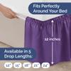 Wrap Around Dust Ruffle Bed Skirt - Purple - for King Size Beds with 12 Inch Drop - Easy Fit Elastic Strap - Adjustable Pleated Bedskirt w/Brushed Fabric - Wrinkle Free - for Women, Men, Kids & Teens view 4
