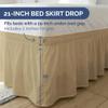 Wrap Around Dust Ruffle Bed Skirt - Beige - for King Size Beds with 21 Inch Drop - Easy Fit Elastic Strap - Adjustable Pleated Bedskirt w/Brushed Fabric - Wrinkle Free - for Women, Men, Kids & Teens view 4