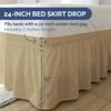 Wrap Around Dust Ruffle Bed Skirt - Beige - for King Size Beds with 24 Inch Drop - Easy Fit Elastic Strap - Adjustable Pleated Bedskirt w/Brushed Fabric - Wrinkle Free - for Women, Men, Kids & Teens view 4
