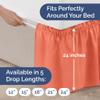 Wrap Around Dust Ruffle Bed Skirt - Coral - for King Size Beds with 24 Inch Drop - Easy Fit Elastic Strap - Adjustable Pleated Bedskirt w/Brushed Fabric - Wrinkle Free - for Women, Men, Kids & Teens view 4