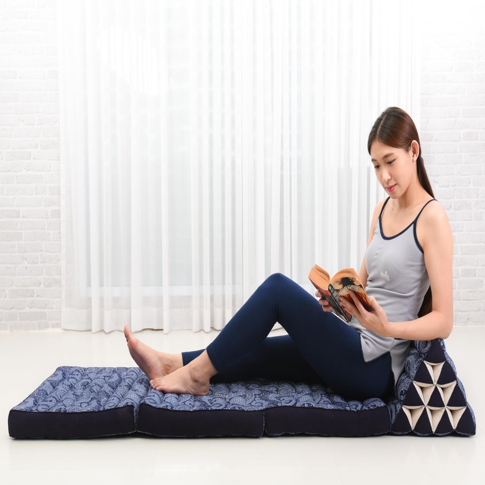 Leewadee Thai Foldable Floor Mat 67 x 21 inches Kapok with Backrest