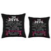 The devil whispered in my ear breast cancer awareness Throw Pillow view 3