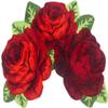 ABREEZE Rose Rug Toilet Mat Shaggy Rug Red Floral Mat Non-Slip Modern Carpet Washable Floor Mats for Bedroom/Sofa/Bathroom (3 Roses in Bloom, Red) view 1