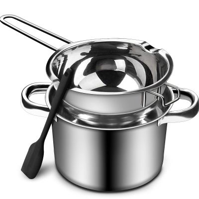 1000ML/1QT Double Boiler Chocolate Melting with 2QT 304 Stainless Steel Pot, Chocolate Melting Pot with Silicone Spatula