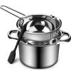 1000ML/1QT Double Boiler Chocolate Melting with 2QT 304 Stainless Steel Pot, Chocolate Melting Pot with Silicone Spatula view 1