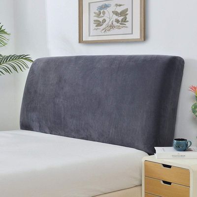 Dustproof Bed Head Cover Stretchy Bed Headboard Slipcover Dustproof Protector Cover for Bed Headboard Bedroom for Single/King/Double (Color : Dark Grey, Size : 120-135cm)