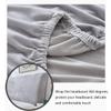 Dustproof Bed Head Cover Stretchy Bed Headboard Slipcover Dustproof Protector Cover for Bed Headboard Bedroom for Single/King/Double (Color : Dark Grey, Size : 120-135cm) view 3