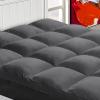 Mattress Topper Full XL for Back Pain, Extra Thick Mattress Pad Cover, Plush Pillow Top, Deep Elastic Pocket, Grey view 1